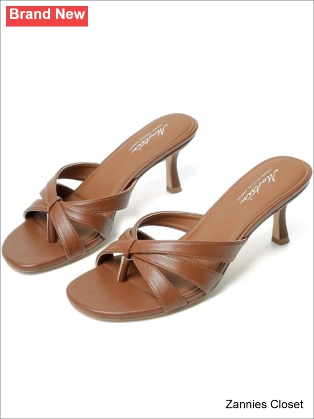 ✨ Kitten Heel Pointed Toe Vintage Mules Slip On Backless Stiletto Sandals